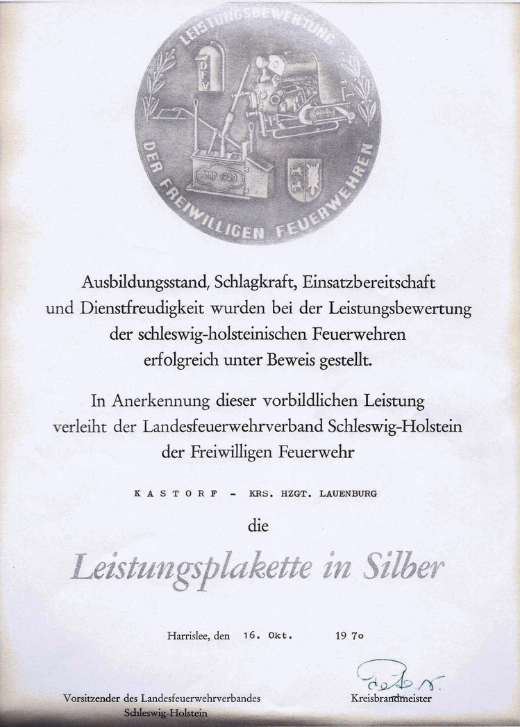 Silberplakette